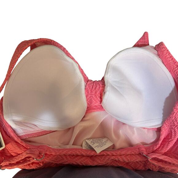 Swim Solutions Geometric One Piece Swim Dress Pink Women’s 8 NWT - Picture 7 of 11